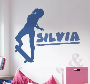 Naamsticker vrouwelijke skater - TenStickers