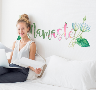 Namaste hoofdeinde sticker - TenStickers