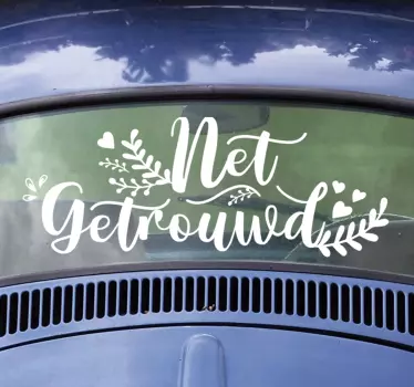 Net getrouwd bruiloft sticker - TenStickers