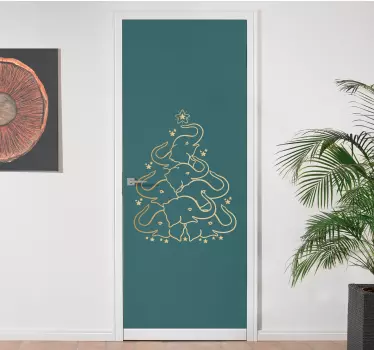 Kerst sticker olifant vakantieboom - TenStickers