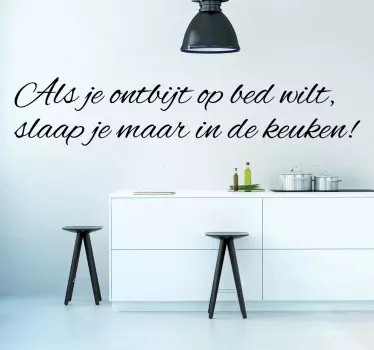 Ontbijt op Bed Muursticker - TenStickers