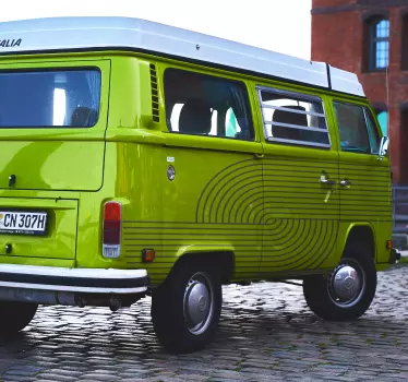 Camper sticker ouderwets retro strepen - TenStickers