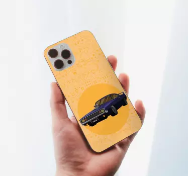 Paarse muscle car iPhone sticker - TenStickers