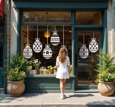 Paaseieren ophangen etalage sticker - TenStickers