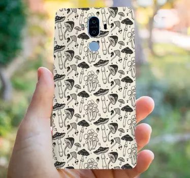 Paddenstoel printpatroon huawei sticker - TenStickers