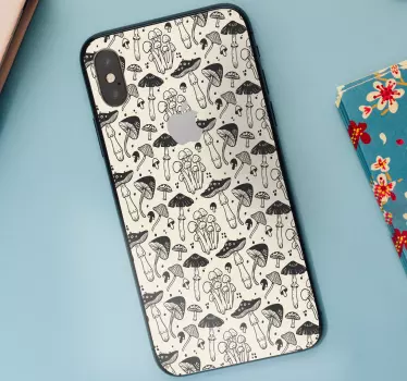 Paddenstoelillustratie iPhone sticker - TenStickers