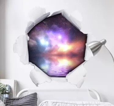 Papier gat 3D effect muursticker - TenStickers