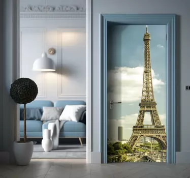 Deursticker eiffel toren Parijs - TenStickers