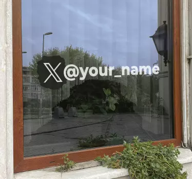 Persoonlijke X Twitter-symbool naam sticker - TenStickers