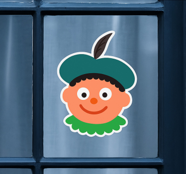 Pietenhoofden vrolijk raamsticker - TenStickers