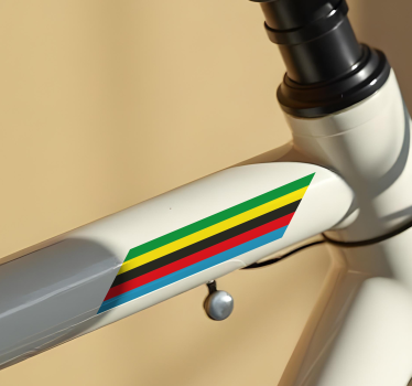 Pijlpunt met wereldkampioenskleuren fiets sticker - TenStickers