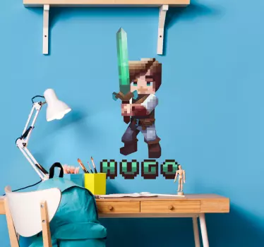 Muursticker kinderkamer avatar met naam - TenStickers