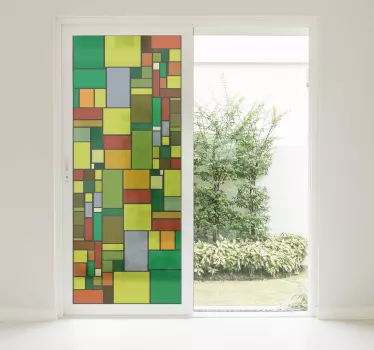 Raamsticker woonkamer glas in lood - TenStickers