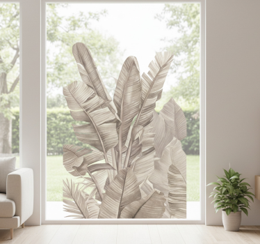 Raamsticker beige palmbladeren uit het bos - TenStickers