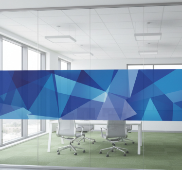 Raamsticker blauwe transparante geometrie - TenStickers
