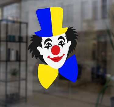 Raamsticker kleurrijke carnaval clown - TenStickers