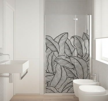 Raamsticker monochrome tropische bladeren - TenStickers