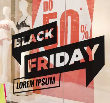 Black friday sticker gepersonaliseerd etalage - TenStickers
