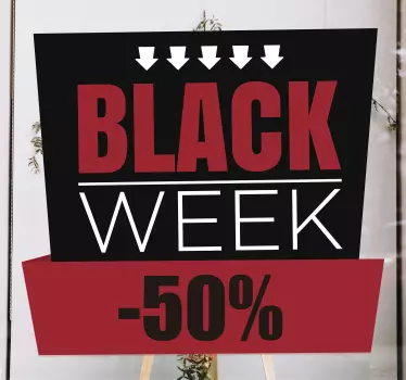 Bedrijfsstickers black week korting zelf invullen - TenStickers