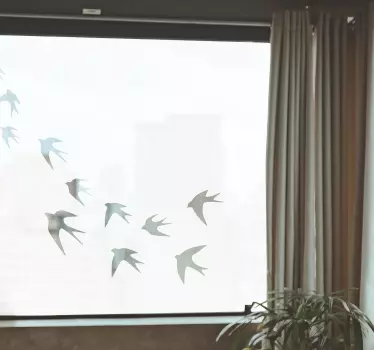 Doorzichtige vogels muursticker slaapkamer - TenStickers