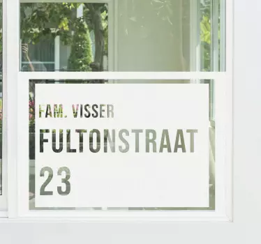 Muurstickers tekst familie naam en adres - TenStickers