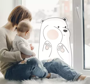 Raamsticker kinderkamer schattige ijsbeer - TenStickers