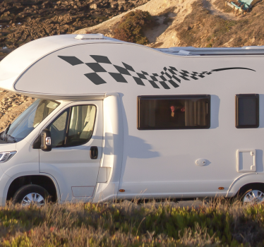 Race blokken kant camper sticker - TenStickers