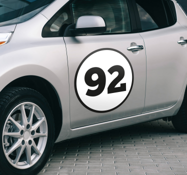 Rallynummer autosticker - TenStickers