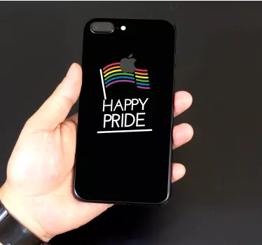 Regenboogvlag bericht iPhone sticker - TenStickers