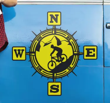 Stickers reizen fietser met richtingen - TenStickers