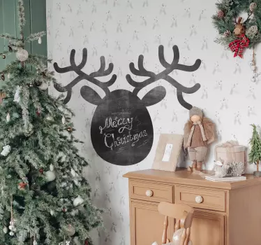 Krijtbord sticker rendier kerstmis - TenStickers