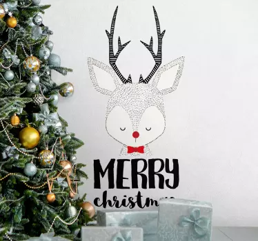 Grijs rendier kerst sticker - TenStickers