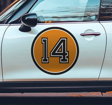 Retro sportnummer autosticker - TenStickers