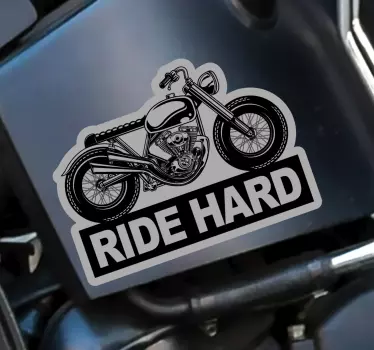 "Ride hard" Motor sticker zelfklevend - TenStickers