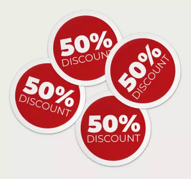 Rode ronde aanbieding in het engels korting sticker - TenStickers