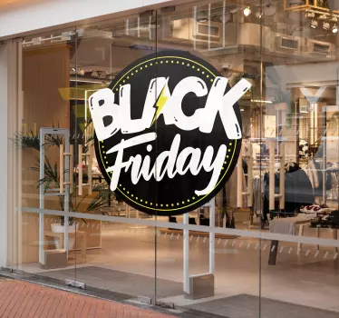 Ronde stedelijke ontwerp black friday sticker etalage - TenStickers