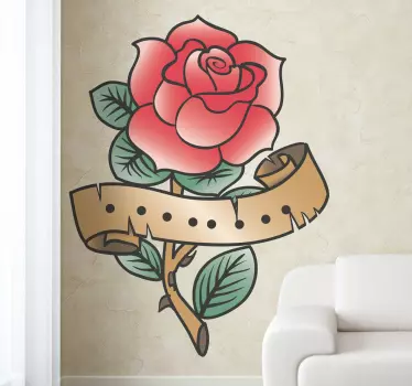 Bloemen muursticker Roos tattoo - TenStickers