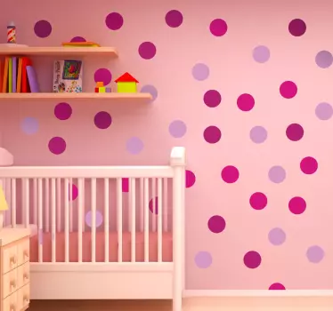 Roze cirkels stippen stickers - TenStickers