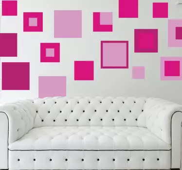 Roze kubus sticker - TenStickers