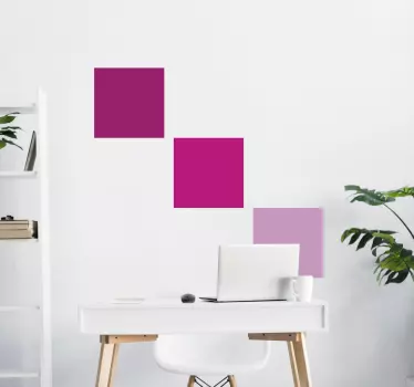 Roze vierkanten ombre sticker - TenStickers
