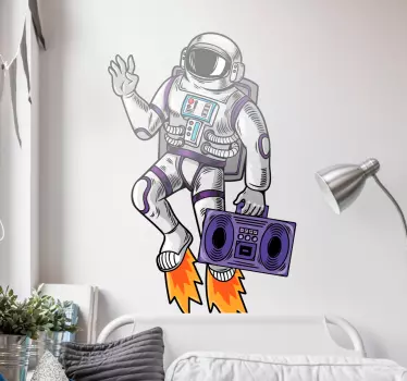 Ruimte vliegende astronaut stickers - TenStickers