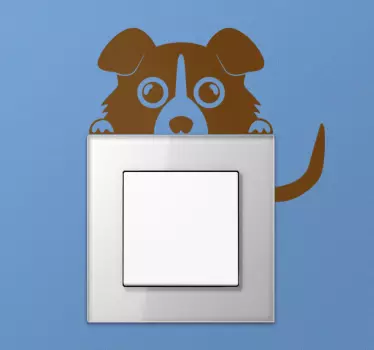 Schakelaar sticker hondje verstopt - TenStickers