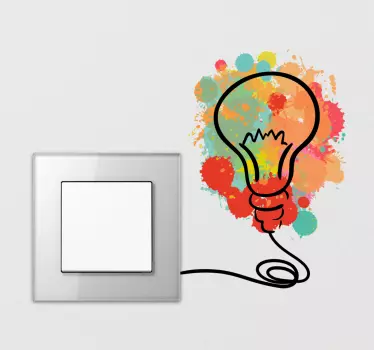 Schakelaarsticker gloeilamp vlekken - TenStickers