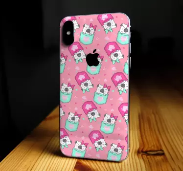 Schattige huisdierpatronen iPhone sticker - TenStickers