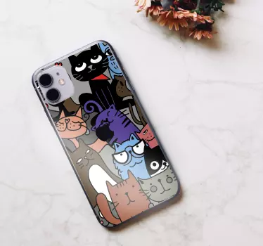 Originele kattencollectie iPhone sticker - TenStickers