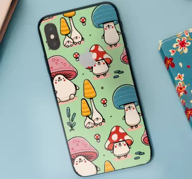 Schattige paddenstoelwezens iPhone sticker - TenStickers