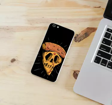 Schedel pizzapunt iPhone sticker - TenStickers