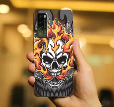 Schedelvlamontwerp huawei sticker - TenStickers