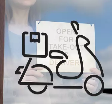Scooter bezorg icoon etalage sticker - TenStickers
