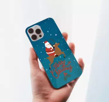 Kerst sticker santa en rendier ontwerp - TenStickers